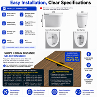 WC intelligent monobloc Smart Lite avec réservoir intégré, chasse d'eau à commande au pied, étanchéité IPX4, tension personnalisable et siège chauffant