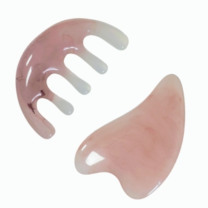 Tabla de Gua Sha Irregular de Resina y Peine para Masaje del Cuero Cabelludo, Set de 2 Piezas, Herramientas de Masaje para el Cuidado de la Piel y Belleza - Product Image 4