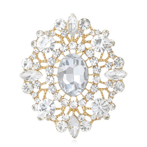 Broche de Strass em Forma de Gota de Água com Revestimento de Ouro de Alta Qualidade para Mulheres, Ideal para Festas e Casamentos - Product Image 3