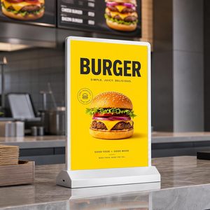 Customized Double-Sided Rechargeable High Brightness Wireless <b>LED</b> Advertising <b>Light</b> <b>Box</b> A4 Size Desktop Menu - Product Image 3