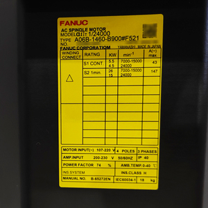 Motor Servo para Husillo CNC FANUC A06B-1460-B900 # F521 - Product Image 2
