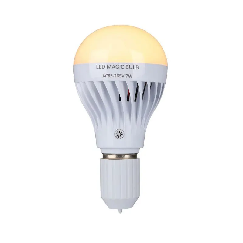 Bombilla inteligente de emergencia con Control remoto, luces LED E27 de 7W con atenuación recargable, para el hogar, inversor, para Camping y sismo