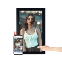 Pro bingkai foto Digital 15.6 inci, bingkai foto Digital WiFi besar, video berbagi foto melalui Frameo FHD IPS layar sentuh putar otomatis