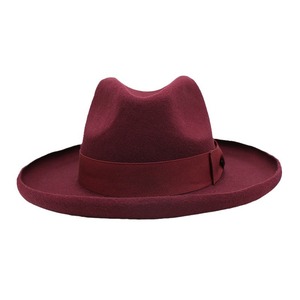 Fedora Vintage retrò in feltro di lana 100% larga tesa rigida cappello dio padre fatto a mano alla moda <span class=keywords><strong>Borsalino</strong></span> per uomo e <span class=keywords><strong>donna</strong></span> per feste - Product Image 1