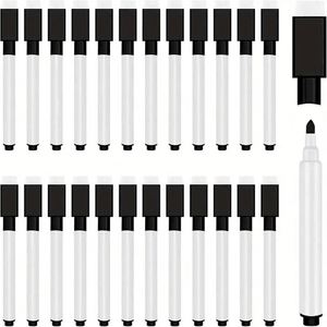 Black 10MM Dry <b>Erase</b> Markers with <b>Eraser</b> Whiteboard <b>Pens</b> and Stationery Accessories (Not Applicable Ink Filling) - Product Image 1