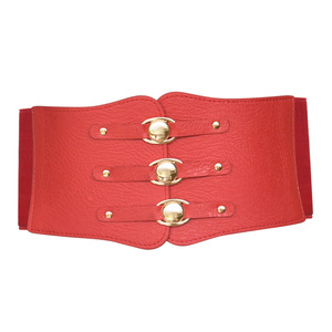 Cinturones de cintura ultra ancha negros elásticos para mujer con punta de Metal de 9,5 cm de ancho - Product Image 1