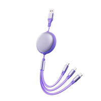 Cable de Carga Múltiple 3 en 1, Cable de Carga Retráctil para Automóvil con Puertos Tipo C/L/Micro USB para iPhone