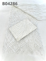 CHOCOO Tissus en dentelle perlée brodée de sequins en gros, tulle français brodé, tissu en dentelle africaine pour vêtements