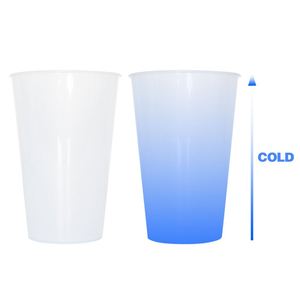 Gobelets de fête 16 oz, gobelets réutilisables en plastique changeant de couleur pour boissons froides, bière, jus, lait, mugs de voyage personnalisés - Product Image 1