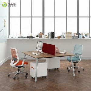 Muebles DE OFICINA DE ACERO Escritorio de oficina para 2 personas Mesa de estación de trabajo lineal de moda - Product Image 3