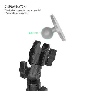 VINMounts Bras articulé double à double embase de 1 pouce, réglable et long, pour support de téléphone de voiture, connecteur à rotule à 360 degrés - Product Image 4