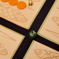 Luxuriöses PU-Leinwand-Unterhaltungs-Backgammon-Spiel Reiseportables Faltbares Maßgefertigtes Roll-Up Schach-Backgammon-Set
