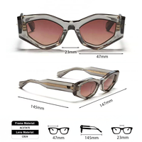 Lunettes de soleil rétro unisexes de style œil de chat marron avec protection UV400 pour les activités de plein air