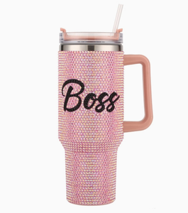 Gobelets isothermes pour femmes, entièrement recouverts de strass, avec lettres inspirées « Hope » et « Faith », capacité 40oz, avec poignée - Product Image 6