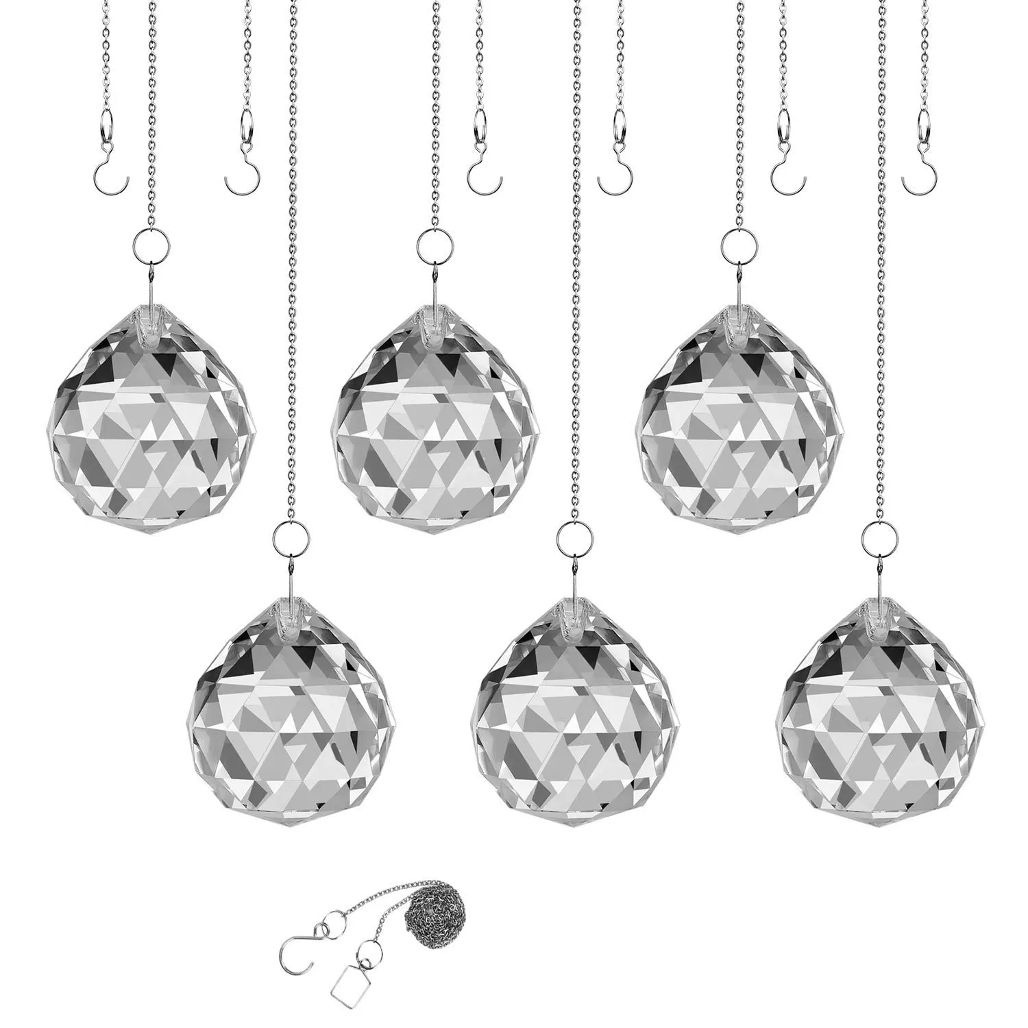 JY High Quality Hanging Crystals Prisms Sun Shine Catcher Rainbow Pendants Clear Crystal Ball