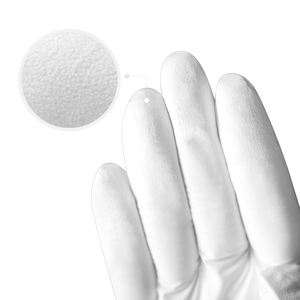 Commercio all'ingrosso bianco privo di polvere 9 pollici guanti di <span class=keywords><strong>Nitrile</strong></span> ISO5 camera bianca classe 100 per elettronica di fabbrica - Product Image 3