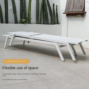 Chaise longue d'extérieur pour séjour, piscine, en bambou, imperméable, protection solaire, cour, bain de soleil, plage - Product Image 3