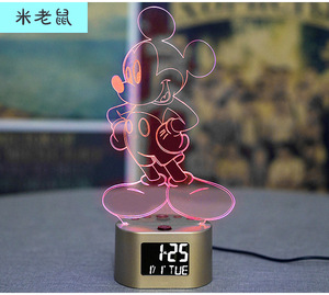 Đèn <span class=keywords><strong>Led</strong></span> Ban Đêm Trang Trí Nhà Sáng Tạo Bảng <span class=keywords><strong>Acrylic</strong></span> 2d Quà Tặng Trẻ Em Đồng Hồ Báo Thức Để Bàn Cho Trẻ Em - Product Image 5