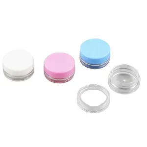 PET Mini-2g de contenedor de plástico para crema de maquillaje, Frasco redondo, tapa rosa