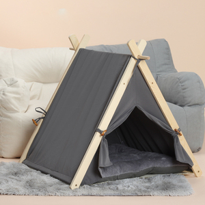 BunnyHi PET044 extérieur lavable Portable chiot doux <span class=keywords><strong>tipi</strong></span> pour animaux de compagnie tente chien chat maison tente pour animaux de compagnie <span class=keywords><strong>avec</strong></span> <span class=keywords><strong>lit</strong></span> - Product Image 2