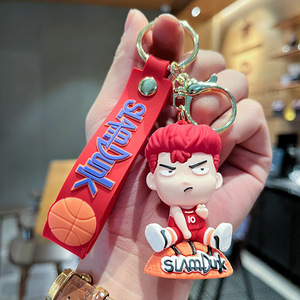 Cool 3D Slam <span class=keywords><strong>Dunk</strong></span> porte-clés souple PVC caoutchouc Anime sac à dos pendentif dessin animé 3D Slam <span class=keywords><strong>Dunk</strong></span> porte-clés <span class=keywords><strong>Promotion</strong></span> - Product Image 2