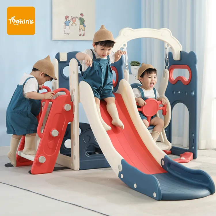 Mainan Menyenangkan Bayi Slide dan Ayunan Set Gaya Baru Bermain Dalam Ruangan Plastik Balita Ayunan Set Murah untuk Anak-anak
