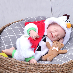 <span class=keywords><strong>40CM</strong></span> Poupée bébé en silicone <span class=keywords><strong>Reborn</strong></span> cheveux peints d'avril Mini poupée pour garçons Cadeau de Noël - Product Image 4
