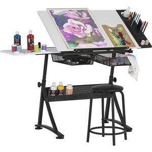 <span class=keywords><strong>Table</strong></span> <span class=keywords><strong>de</strong></span> <span class=keywords><strong>dessin</strong></span> d'ingénierie en bois, bricolage, hauteur réglable, bureau <span class=keywords><strong>de</strong></span> drapé à l'huile pour la maison, l'école - Product Image 1