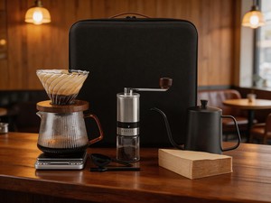 Ensemble de moulin à <span class=keywords><strong>café</strong></span> portable certifié FDA/LFGb, moulin manuel de 30 g pour la maison et le <span class=keywords><strong>café</strong></span> - Kit cadeau avec sac de voyage - Product Image 1