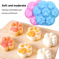 7 agujeros pata de perro pastel Fondant molde de silicona BPA moldes de silicona para hornear para DIY Chocolate caramelo hielo comida para bebé bandeja para hornear
