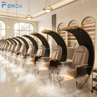 Meubles de salon professionnels modernes de luxe haut de gamme, fauteuil de massage électrique inclinable pour manucure et pédicure pour salon de beauté
