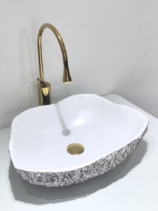 Vasque à Poser Ronde En Céramique Talavera 40 Cm, Noire, Style Colonial, Atalaya Par Cerames