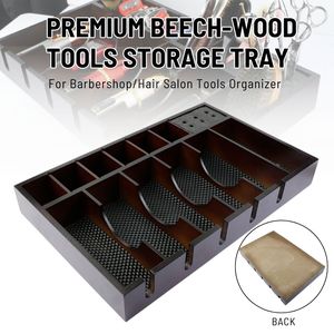 Cắt tóc công cụ tông đơ chủ Organizer hộp tre gỗ 6 khía chuyên nghiệp Salon Kéo Organizer barbers'clipper khay - Product Image 5