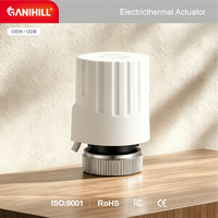 Actionneur thermique normalement ouvert (NO) 230V M30x1.5 IP54 à 2 fils avec indicateur de statut pour collecteur de chauffage par le sol, vanne radiante CVC