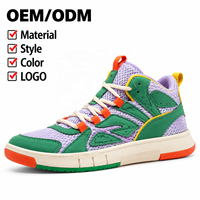 Sneakers de créateur, sneakers de skate à tige haute, personnalisation du logo OEM ODM, empeigne en mesh, chaussures de style basketball décontractées