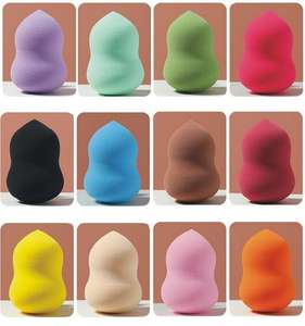 Natural Foundation <b>Makeup</b> Sponge Latex Free Beauty Egg Black Portable Wholesale Teardrop Beauty Sponge - Product Image 5
