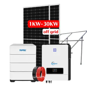Hoàn thành thiết lập nhà năng lượng mặt trời hệ thống điện 10KW 15KW 20kW 30Kw 40kw 50kw tắt lưới năng lượng mặt trời hệ thống điện cho nhà với pin