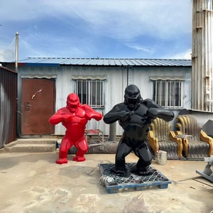 Estatua de Gorila de Fibra de Vidrio Estilo Pop Art Graffiti OEM, Escultura Gigante Brillante de King Kong para Vestíbulo de Hotel, Galería, Centro Comercial - Product Image 6