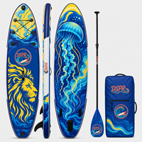 Planche de paddle gonflable de luxe avec pont en EVA, siège de kayak, pagaie, pompe et sac à dos pour l'aventure en bord de mer, en lac et en extérieur