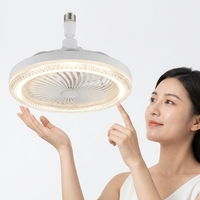 Ventilador de Techo LED E27 Moderno con Luz Regulable, Control Remoto, 3 Velocidades, Base Giratoria, Difusor de Aroma, 3 Aspas para Dormitorio