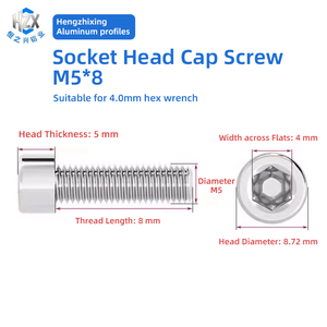 <strong>M5</strong> 304 Stainless Steel Zinc Finish Socket Head Hex <strong>Bolt</strong> DIN 912 Grade DIY HZX Brand Factory Supplier - Product Image 2