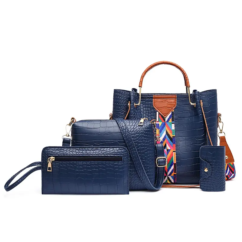 Ladies hand bags and shoe set wholesale Pu leather large designer handbags purses pcs travel bag 3pcs luggage set