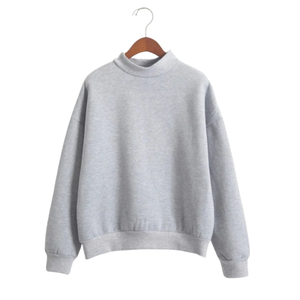 Sweat-shirt à col rond uni |   Mélange doux de coton et de polyester polaire |   Vêtements décontractés pour hommes, confortables et douillets, pour impression personnalisée, automne - Product Image 4