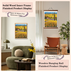 Diamond Painting Kit Round Drill Crystal Rhinestone Printed Flower Design DIY Home Decor Rectangle <b>Frame</b> Included - Product Image 5