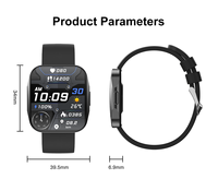 Jam Tangan Pintar U19 1,85 Inci Layar AMOLED Lengkung 390x450, Bodi Aluminium Ultra Tipis 6,9mm, Panggilan BT, 230mAh, IP68, ODM
