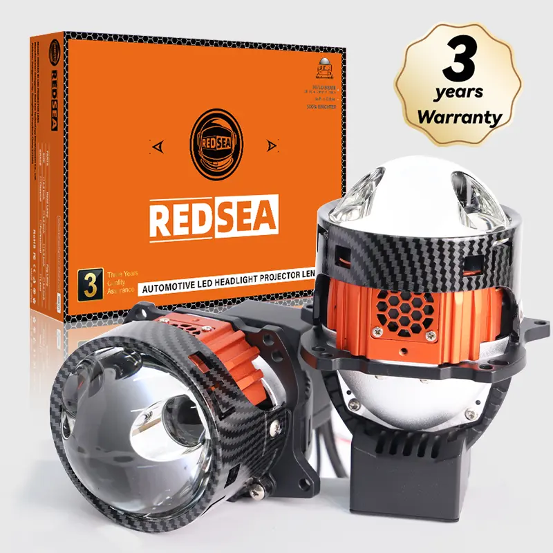 Redsea 2024 NOUVELLE arrivée 3.0 pouces bi led lentilles 3.0 E500 90 watt 50000lm double lentille double laser bi led pour auto voiture LHD/RHD