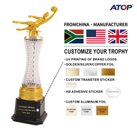 Trophée en plastique doré JINZUN à bon prix, meilleur trophée de gardien de but pour les matchs de football, vente en gros de trophées sportifs haut de gamme