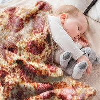 Digitaldruck decke heiß rund Polyester Pizza Coral Flanell decken weiche Burrito-Klimaanlage Bedruckte Decke