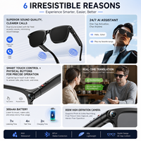 Gafas Inteligentes con IA, Cámara de 800W, Llamadas ENC, Grabación 1080P, Transferencia WiFi, Dispositivo Inteligente para Exteriores