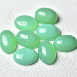 Cabujón ovalado de crisoprasa verde natural de alta calidad suelto para la fabricación de joyas a precio mayorista - Product Image 1